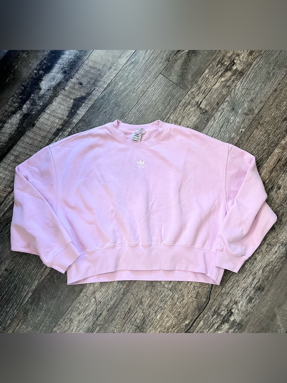 adidas Light Pink Cropped Crewneck Sweatshirt
